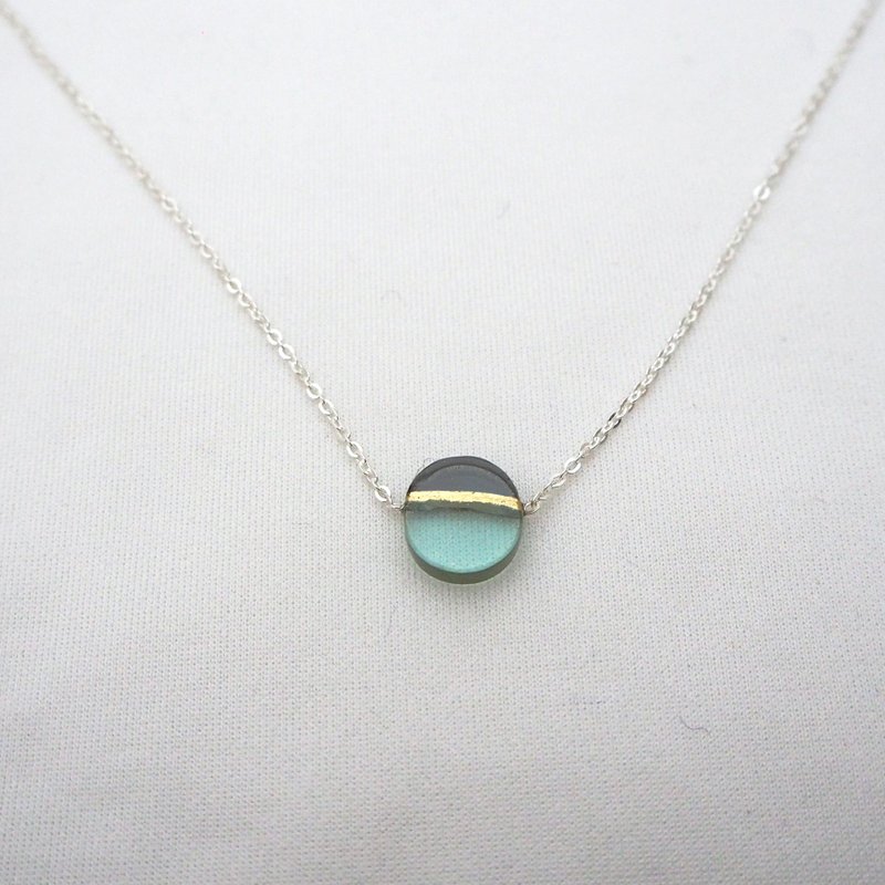 【金继玻璃首饰】步上风景之片刻永恒纯银项链 - 项链 - 玻璃 