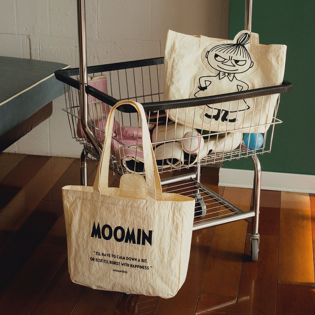 【Pinkoi x Moomin】立体剪裁Tote Bag | 轻巧防泼水尼龙 | 小美 - 侧背包/斜挎包 - 尼龙 白色