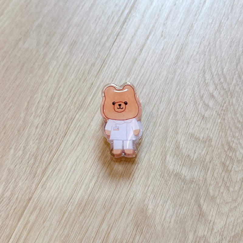 护理师小熊 压克力磁铁夹 文具用品 - 冰箱贴/磁贴 - 压克力 