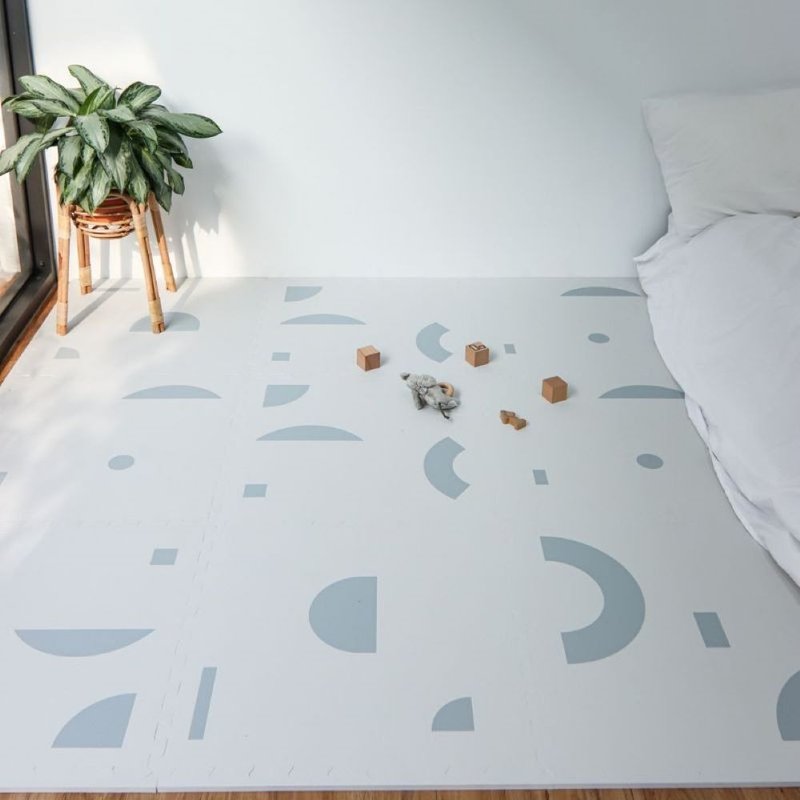 【PLAYZU】蓝莓优格 ∣ 质感疗愈婴儿巧拼地垫 蓝色几何地垫 - 爬行垫/游戏垫 - 其他材质 蓝色