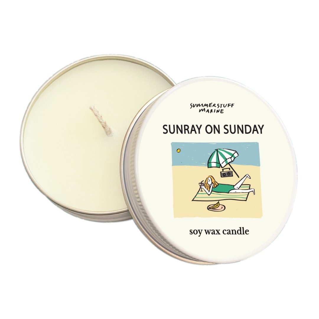 Summerstuff.marine - SOY WAX CANDLES 香氛：SUNRAY ON SUNDAY (60 g) - 香薰/精油/线香 - 其他材质 白色