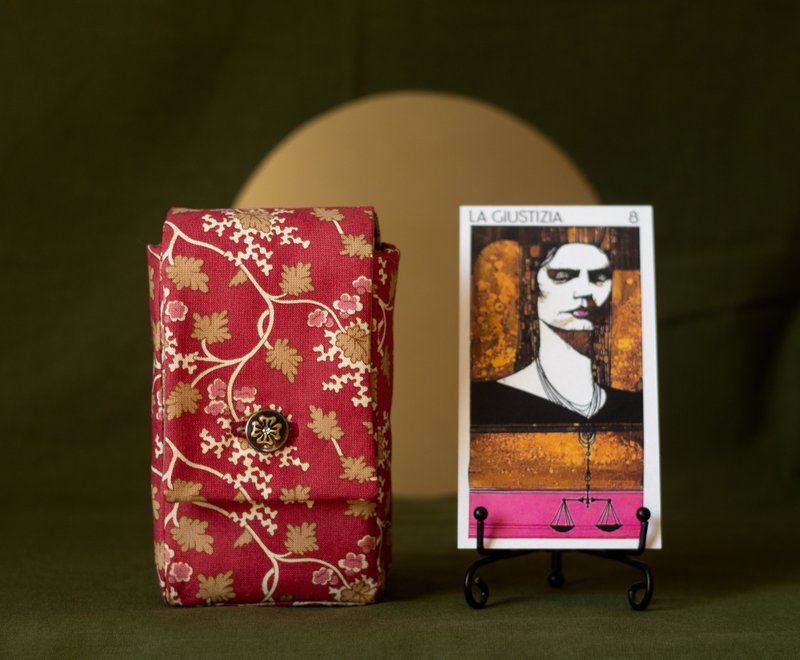 红色饰纹纯棉塔罗牌套 神谕卡牌袋 塔罗牌收纳盒 - 其他 - 棉．麻 红色