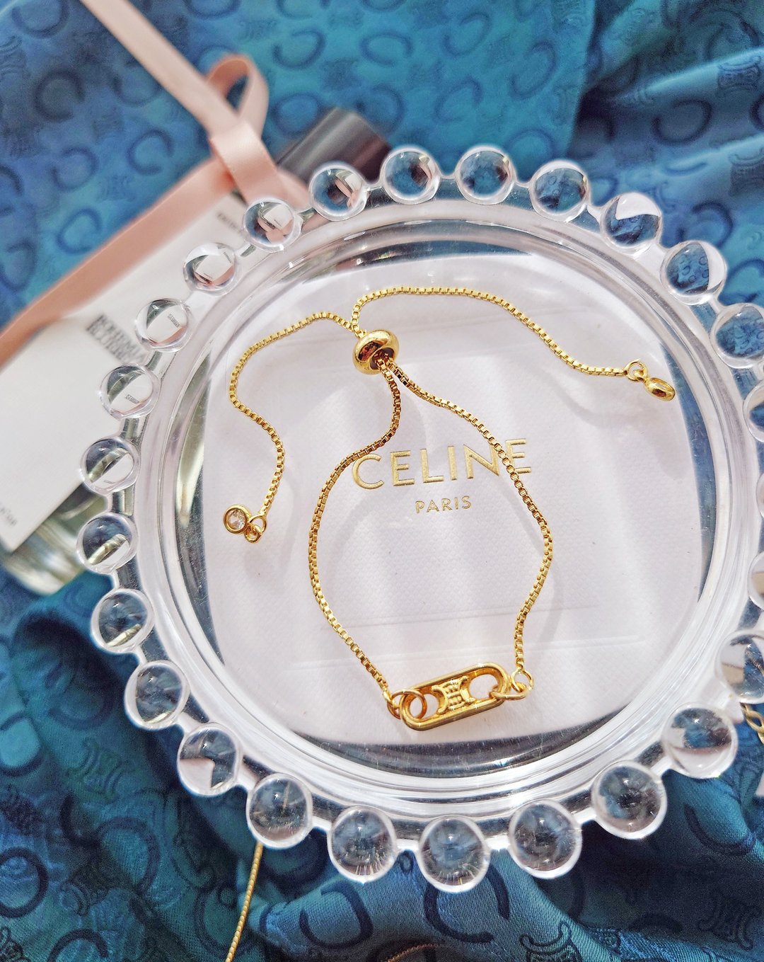 中古真品 CELINE 迷你凯旋门 项链颈链手链手链 耳环包包挂件挂饰 - 手链/手环 - 其他金属 金色