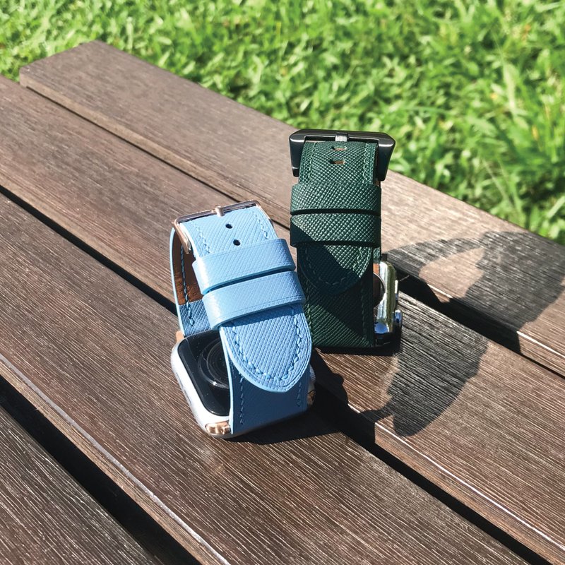 【AppleWatch表带】十字纹牛皮系列/法国防汗皮/厚芯款/轻巧款 - 表带 - 真皮 多色