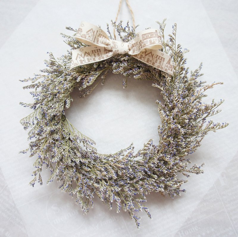 手作悠游南法卡斯比亚干燥花圈(法式婚礼咖啡厅布置居家布置) - 干燥花/捧花 - 植物．花 紫色