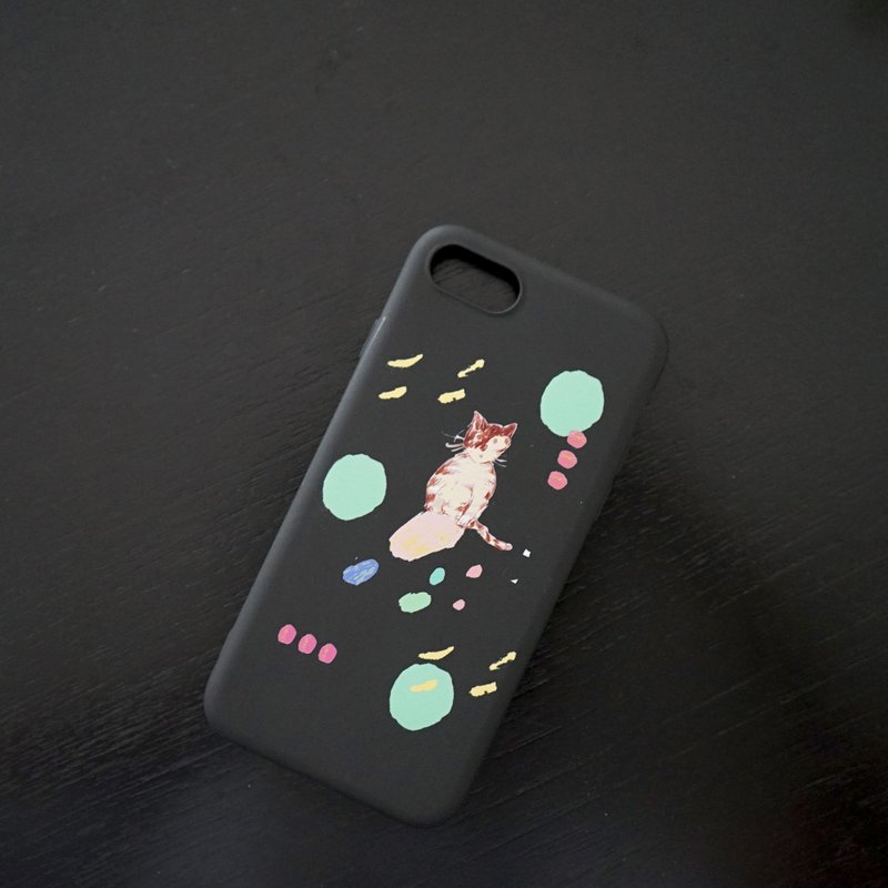 iphone 17 藕粉/黑色 饼干小猫 质感印花手机壳iphone全系列 - 手机壳/手机套 - 橡胶 粉红色