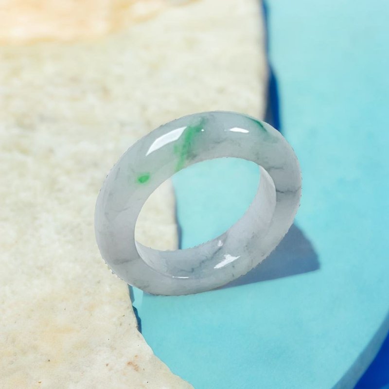 飘阳绿乌鸡翡翠戒指戒圈 | 国际12围 | 天然缅甸玉翡翠A货 | 送礼 - 戒指 - 玉石 多色