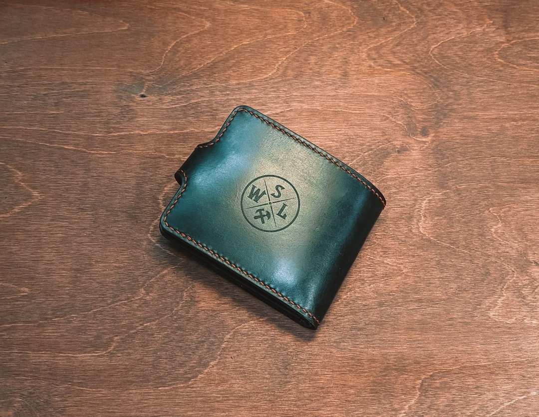 极简手工皮革皮夹男士/设计师修身男士皮革皮夹 - 皮夹/钱包 - 真皮 绿色