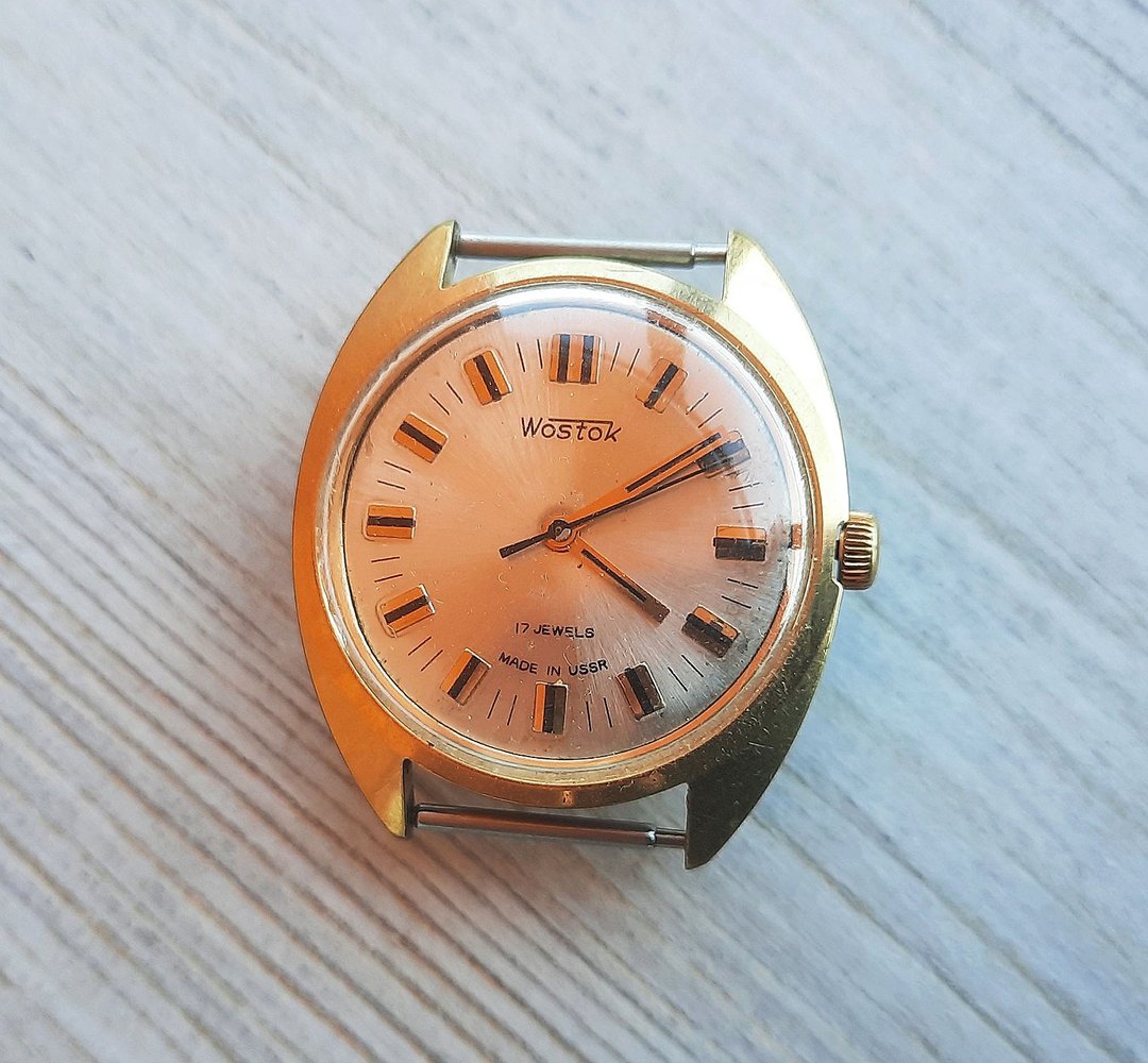 苏联 Vostok 2409A 机械腕表 – Vostok 17 颗红宝石男表 古董表 - 男表/中性表 - 不锈钢 橘色