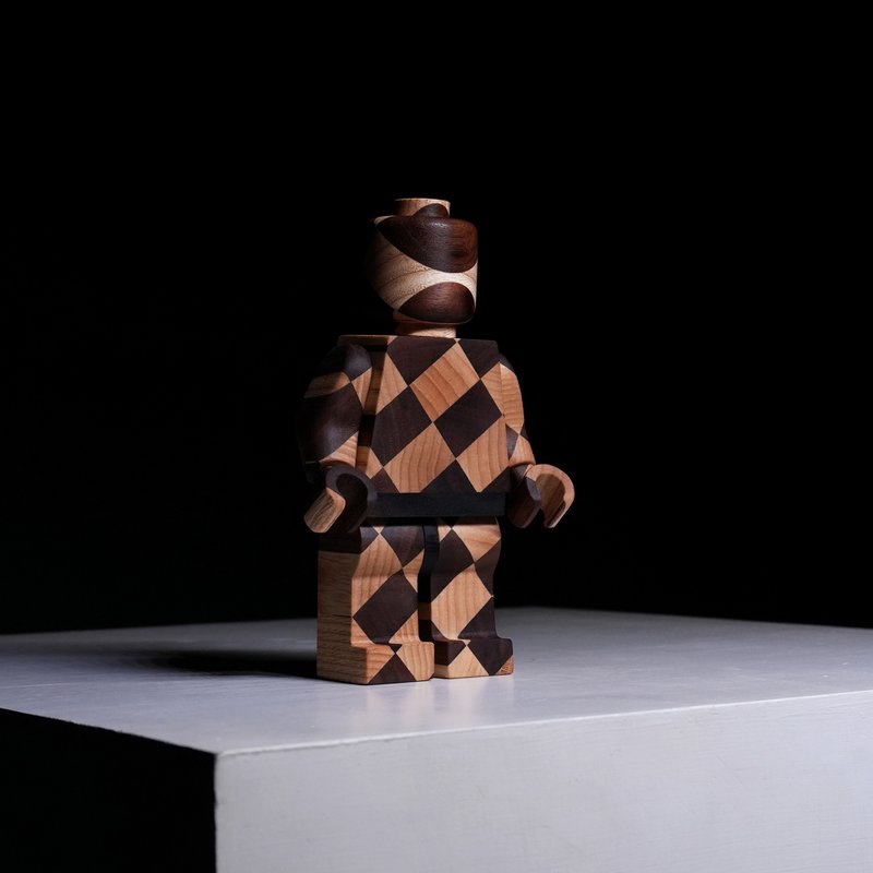 【木质积木人】 X5 斜纹-潮玩积木人 - 经典款 - 摆饰 - 木头 