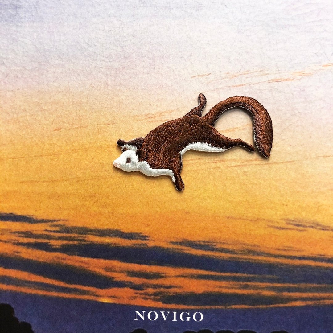 Novigo 台湾动物熨烫刺绣 / 白面鼯鼠 - 徽章/别针 - 绣线 