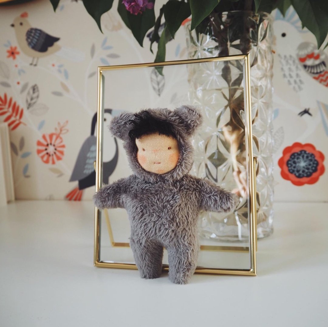 Cute Teddy bear  doll - Waldorf pocket dolls- dolls made with love - 玩具/玩偶 - 其他金属 多色