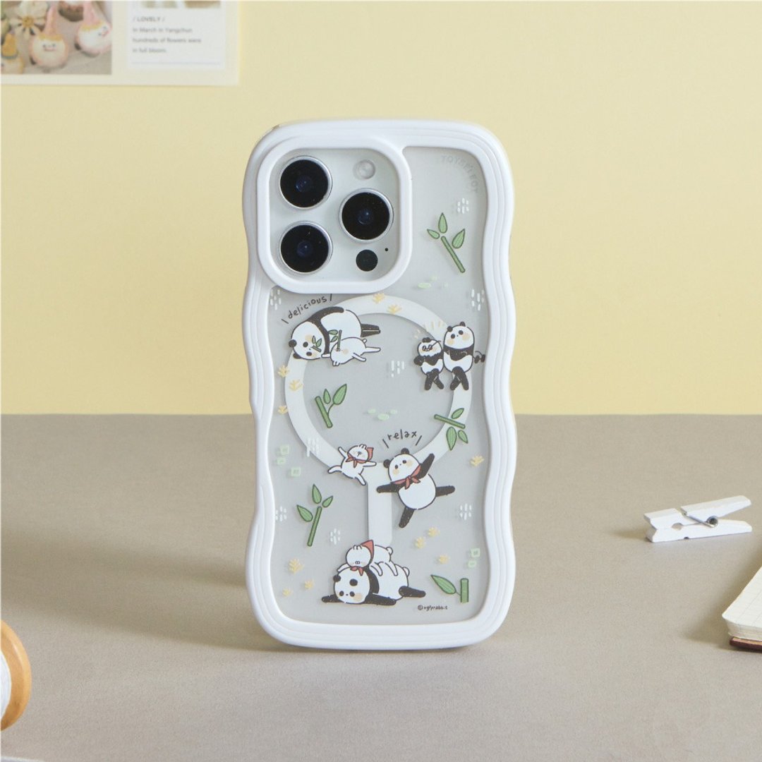丑白兔猫熊作伴云朵波波MagSafe iPhone手机壳 - 手机壳/手机套 - 塑料 多色