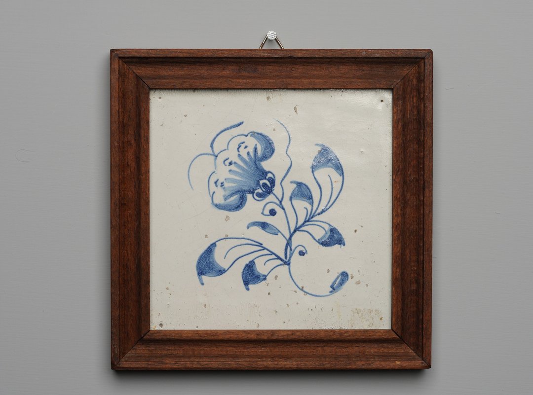 荷兰手绘小花瓷砖(T011)/代尔夫特蓝/台夫特/菲仕兰花 - 海报/装饰画/版画 - 陶 蓝色