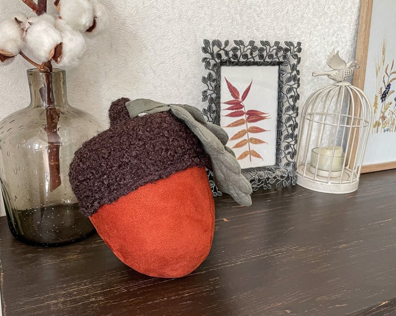 橡实枕头，林地苗圃装饰枕头，填充橡子玩具，手工制作 - 枕头/抱枕 - 环保材料 咖啡色