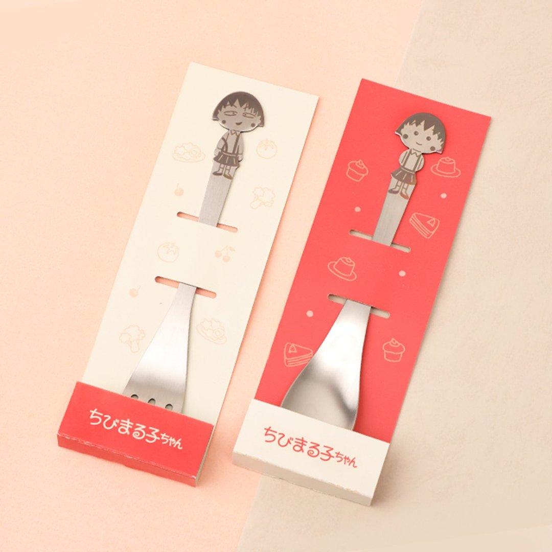 樱桃小丸子不锈钢叉匙- 304不锈钢汤匙叉子 立体造 - 餐刀/叉/匙组合 - 不锈钢 多色