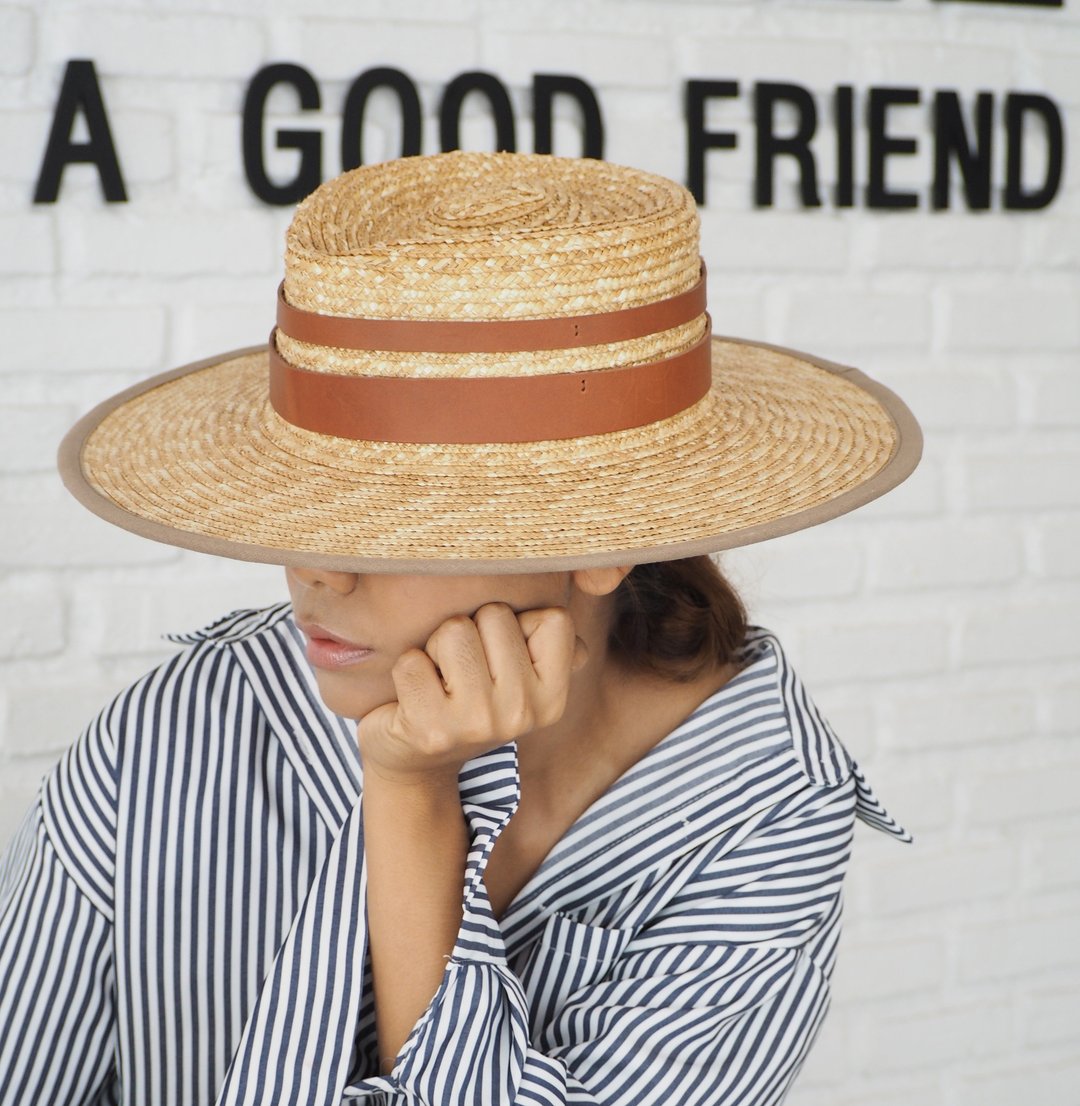 Amber fedora hat - 帽子 - 其他材质 卡其色