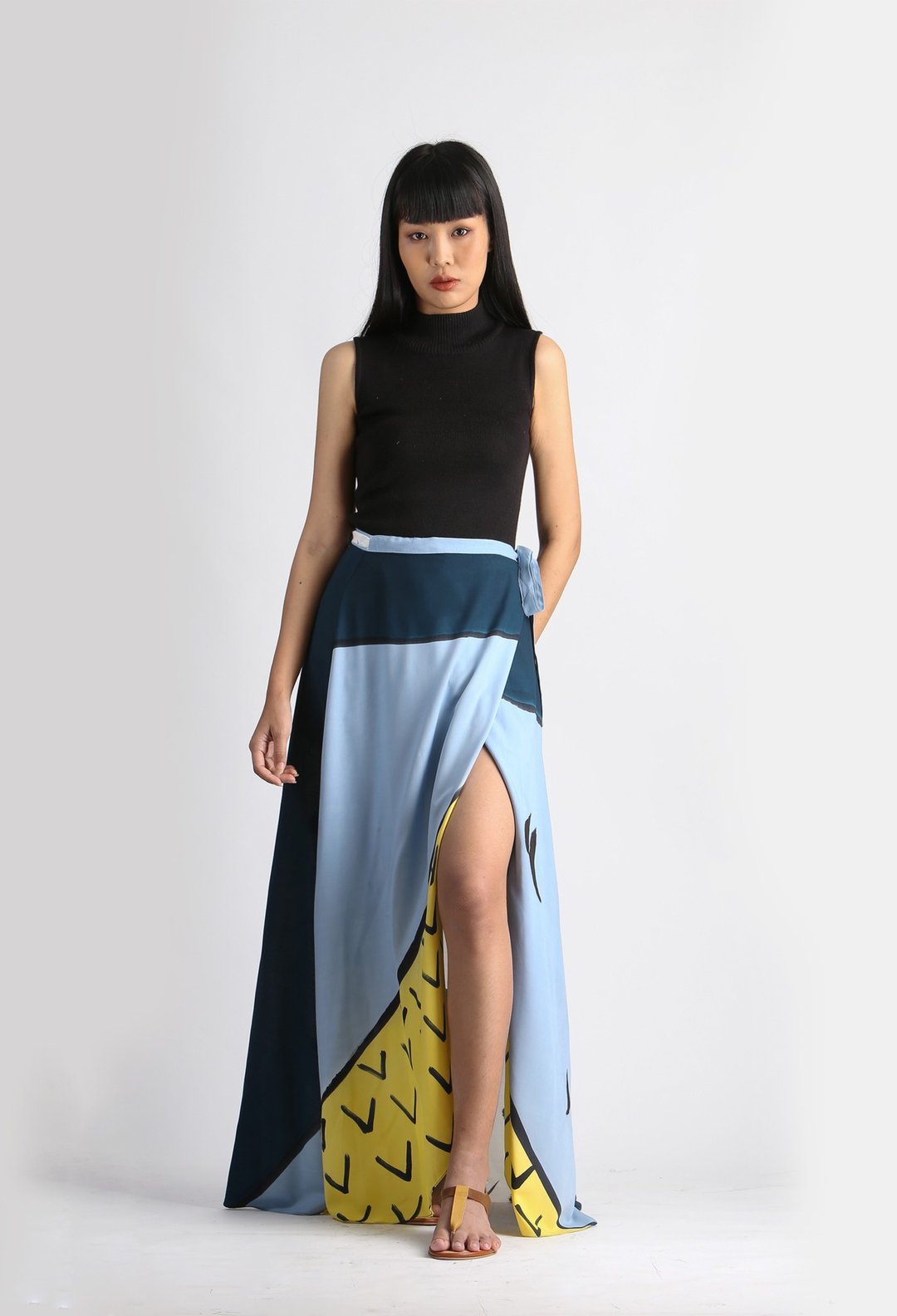 Hand Painted Wrap Skirt - Free Size - 裙子 - 棉．麻 多色