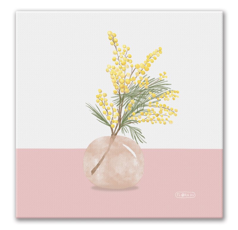 【Flora原创设计】岁月静好_含羞草 | 20×20CM 无框画 - 海报/装饰画/版画 - 棉．麻 多色