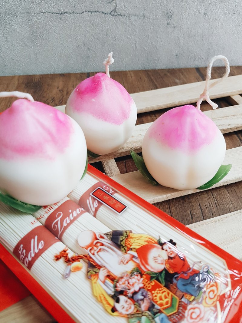 【生日礼物】寿桃蜡烛 - 蜡烛/烛台 - 蜡 白色