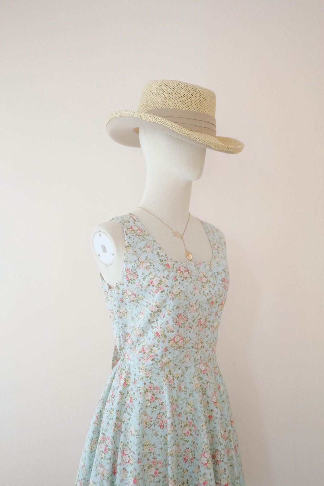 SALE  58% Mint green sundress Floral party dress summer bow back dress - 洋装/连衣裙 - 棉 绿色