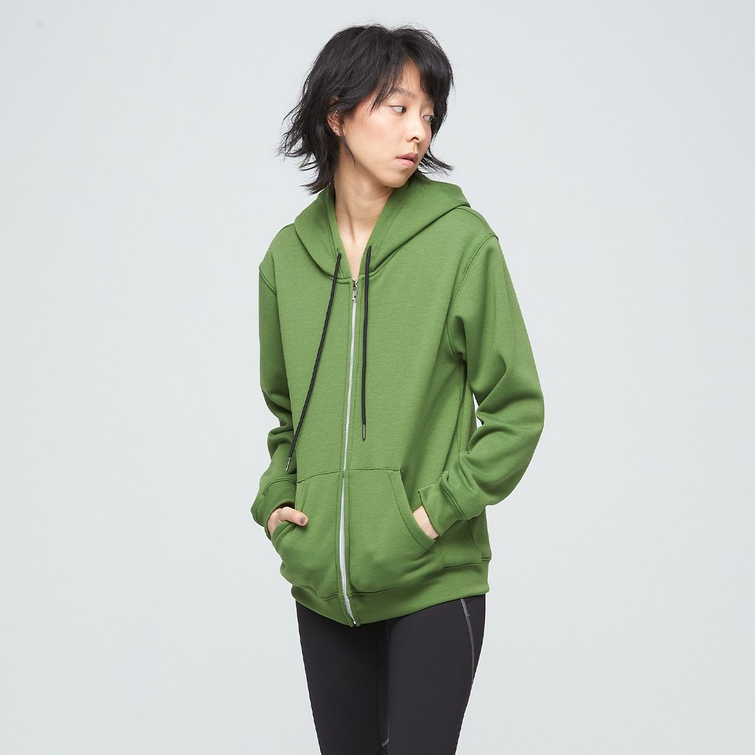 连帽口袋外套(中性)-绿 - 女装休闲/机能外套 - 聚酯纤维 绿色