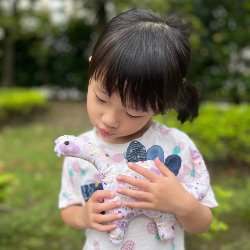 纯棉宝宝安抚小恐龙-粉花 - 玩具/玩偶 - 棉．麻 粉红色