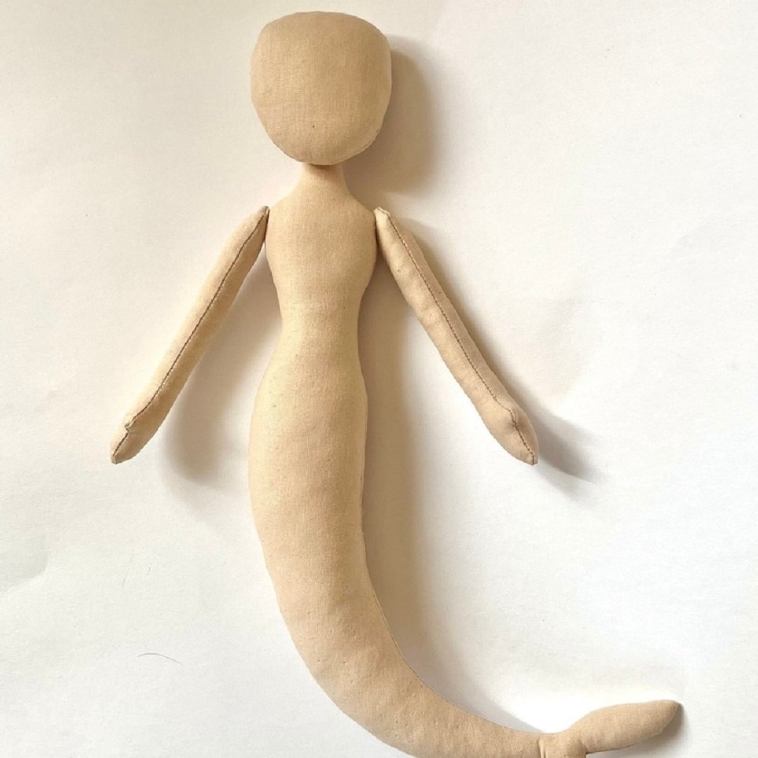 Mermaid doll blank 12 inch, rag doll blank doll body, body blank - 编织/刺绣/羊毛毡/裁缝 - 棉 