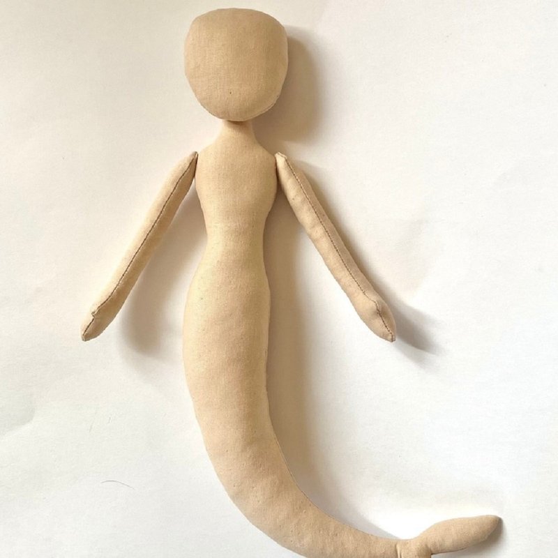 Mermaid doll blank 12 inch, rag doll blank doll body, body blank - 编织/刺绣/羊毛毡/裁缝 - 棉．麻 