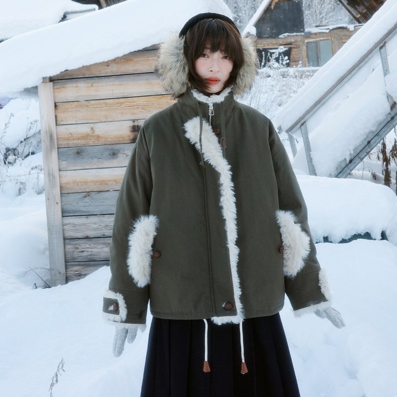 立领毛边羽绒服|外套|冬款|Sora-2012 - 女装休闲/机能外套 - 棉．麻 多色