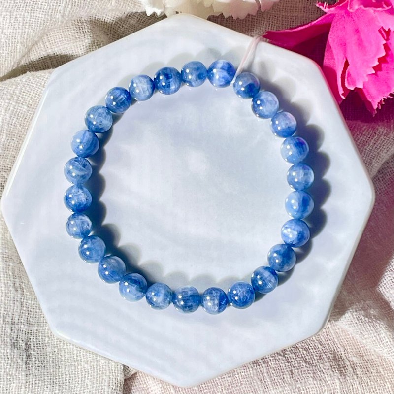 蓝晶石水晶手链 灵性之石 提升直觉 提升沟通能力 增强直觉 冥想 - 手链/手环 - 水晶 蓝色