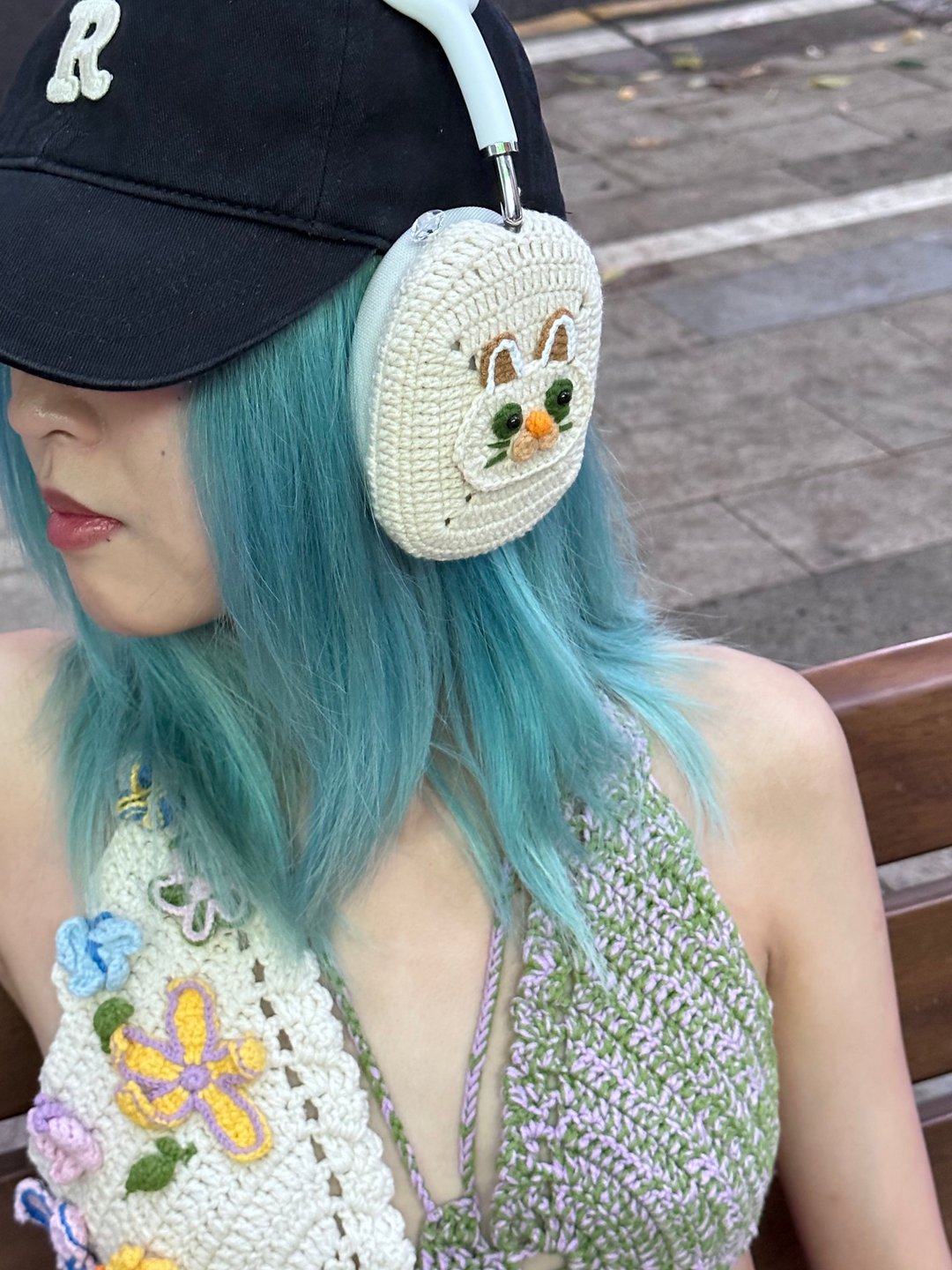 原创设计手工钩织猫咪AirPod Max 保护套 索尼 XM5 女生生日礼物 - 耳机 - 其他材质 