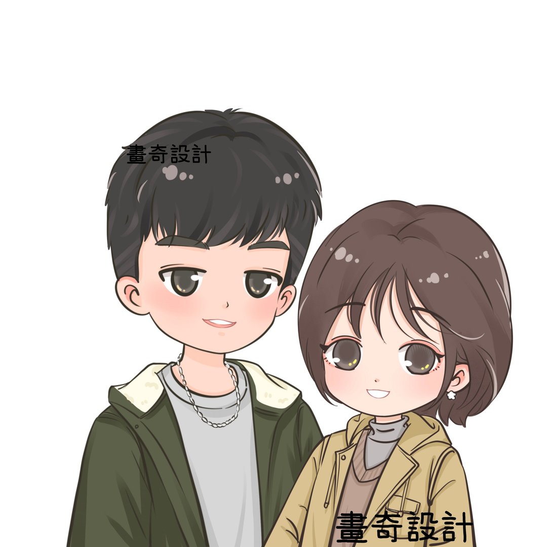 似颜绘 定制化 人像绘制 情人节 全家福 Q版人像 生日礼物 手绘 - 电子手绘真人画像/绘画/插画 - 其他材质 