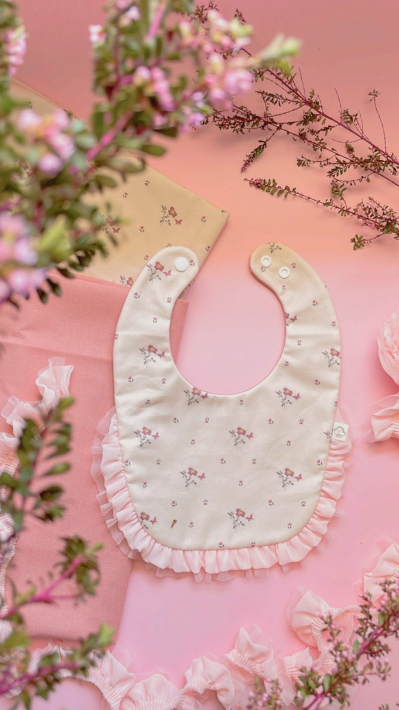 典雅花卉 宝宝围兜兜 方兜 - 围嘴/口水巾 - 棉．麻 粉红色