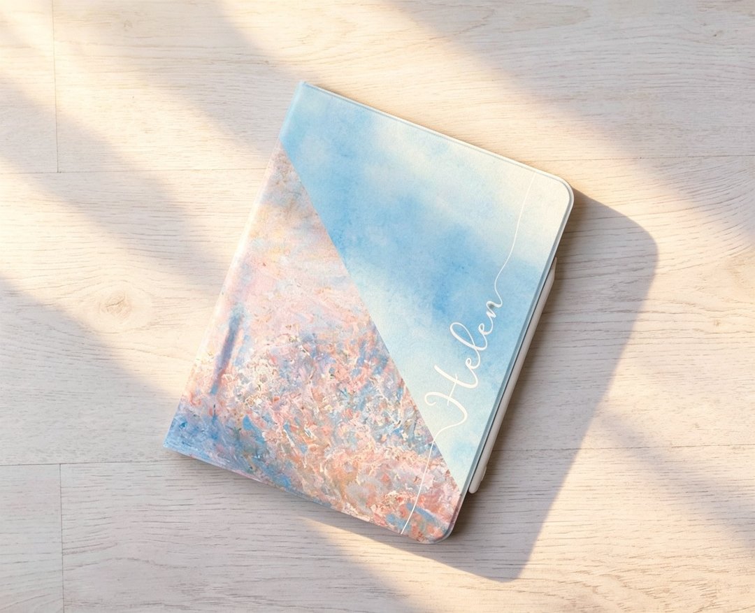 免费加名水彩油画风 iPad case 笔槽保护壳 Pro 13 Air 7 11 代 2025 - 平板/电脑保护壳 - 塑料 多色
