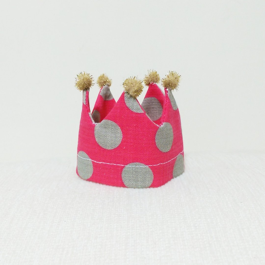 Ella Wang Design Crown 宠物 帽 皇冠 庆生 猫 狗 水玉点 - 衣/帽 - 棉 蓝色