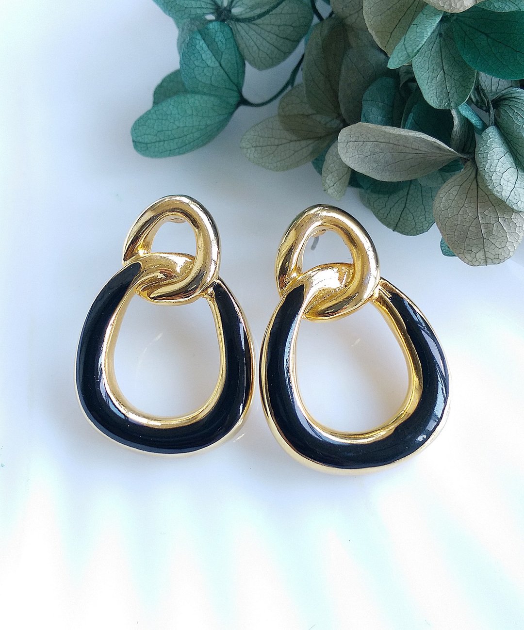 Vintage Jewelry 西洋古董饰品 复古 简约 环圈 针式耳环 - 耳环/耳夹 - 其他金属 透明