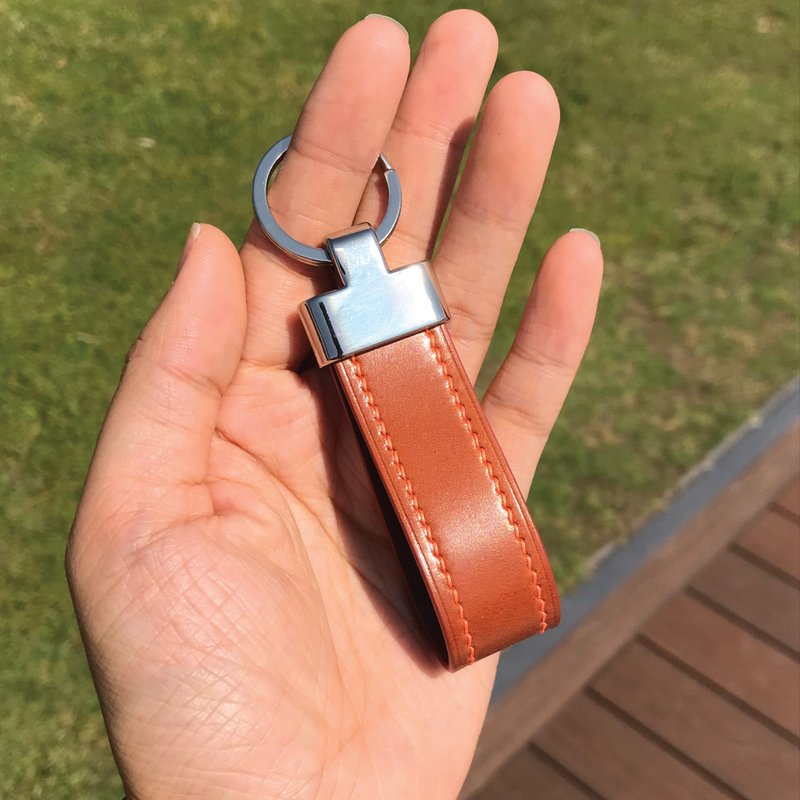 【皮革钥匙圈】啡色马臀皮/锁匙扣/随身小物/闺蜜礼物 - 钥匙链/钥匙包 - 真皮 咖啡色