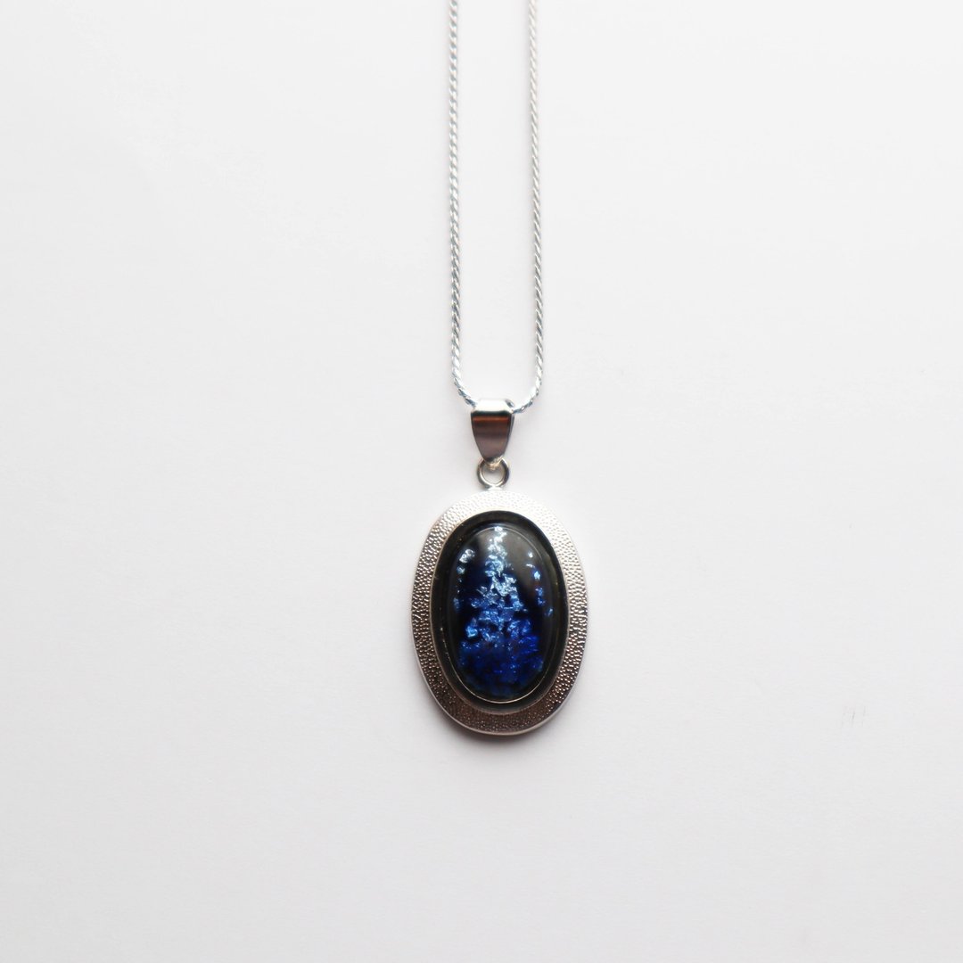 银河【Sapphire】七宝烧坠饰 纯银箔点缀七宝烧 - 项链 - 其他材质 蓝色