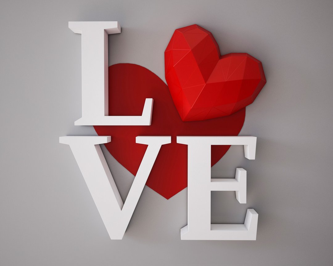 3D Papercraft Love, paper craft Heart, DIY gift for her him, DIGITAL TEMPLATE - 手工艺教程/工具书 - 其他材质 