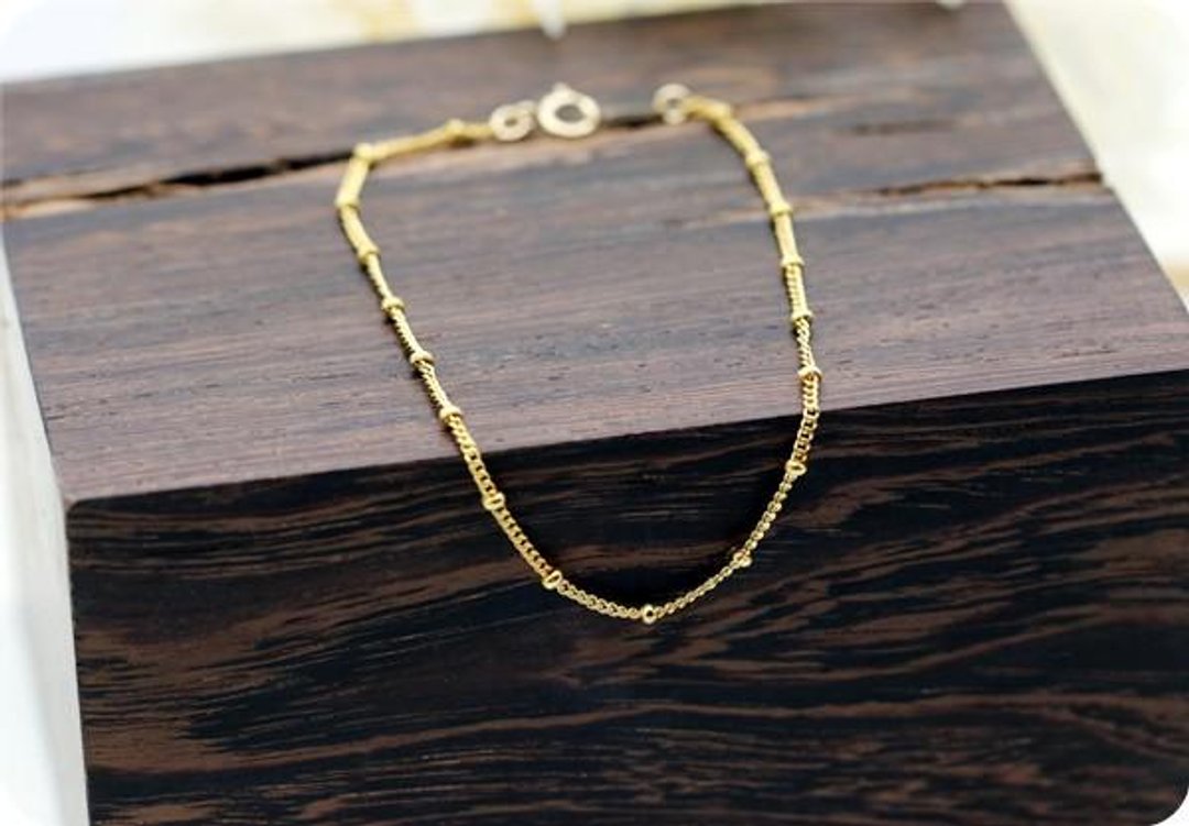 Ball chain Simple all-purpose bracelet - 手链/手环 - 其他材质 金色
