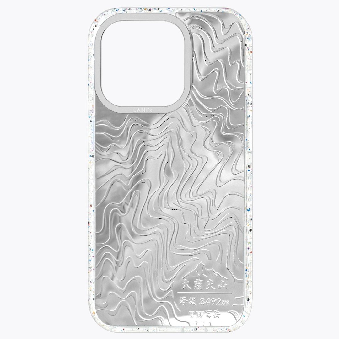 台湾百岳大霸尖山 镜面壳磁吸透彩框 iPhone 16 15 14 13 Pro Max - 手机壳/手机套 - 环保材料 银色