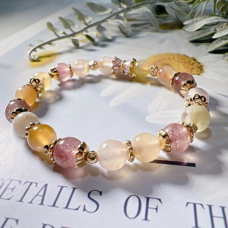 草莓晶 | 樱花玛瑙 | 增进人缘 | 舒缓情绪 - 手链/手环 - 水晶 