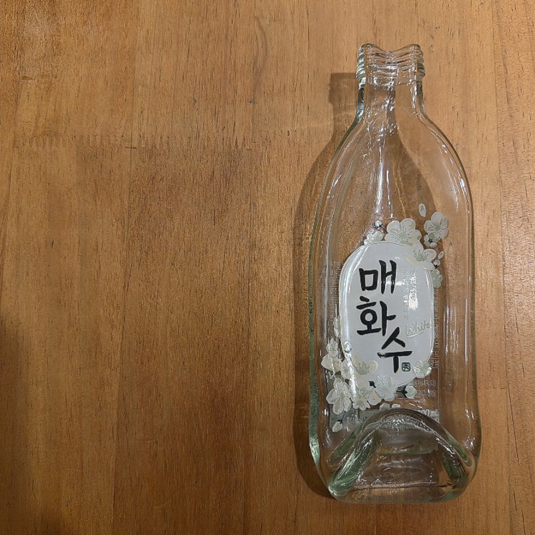 盛装春日的优雅 韩国梅花酒 手工酒瓶玻璃盘点心盘 - 收纳用品 - 玻璃 