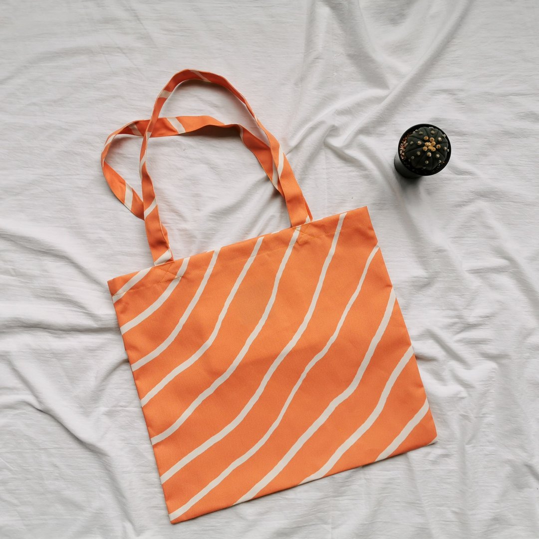 Salmon Tote Bag - 手提包/手提袋 - 棉．麻 