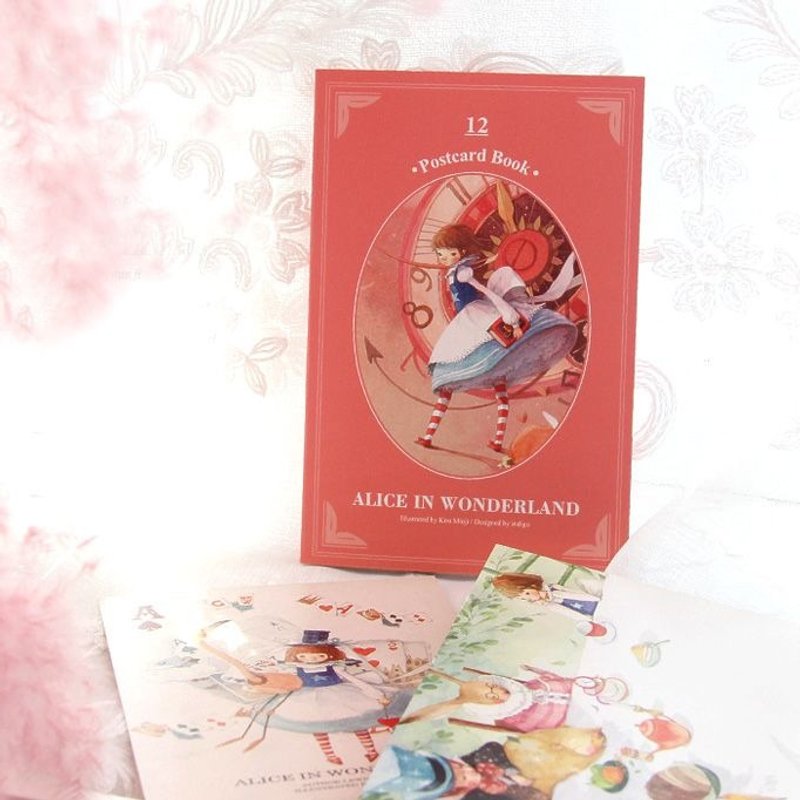 Indigo 经典童话彩绘明信片组V3-爱丽丝梦游仙境,IDG73009 - 卡片/明信片 - 纸 红色
