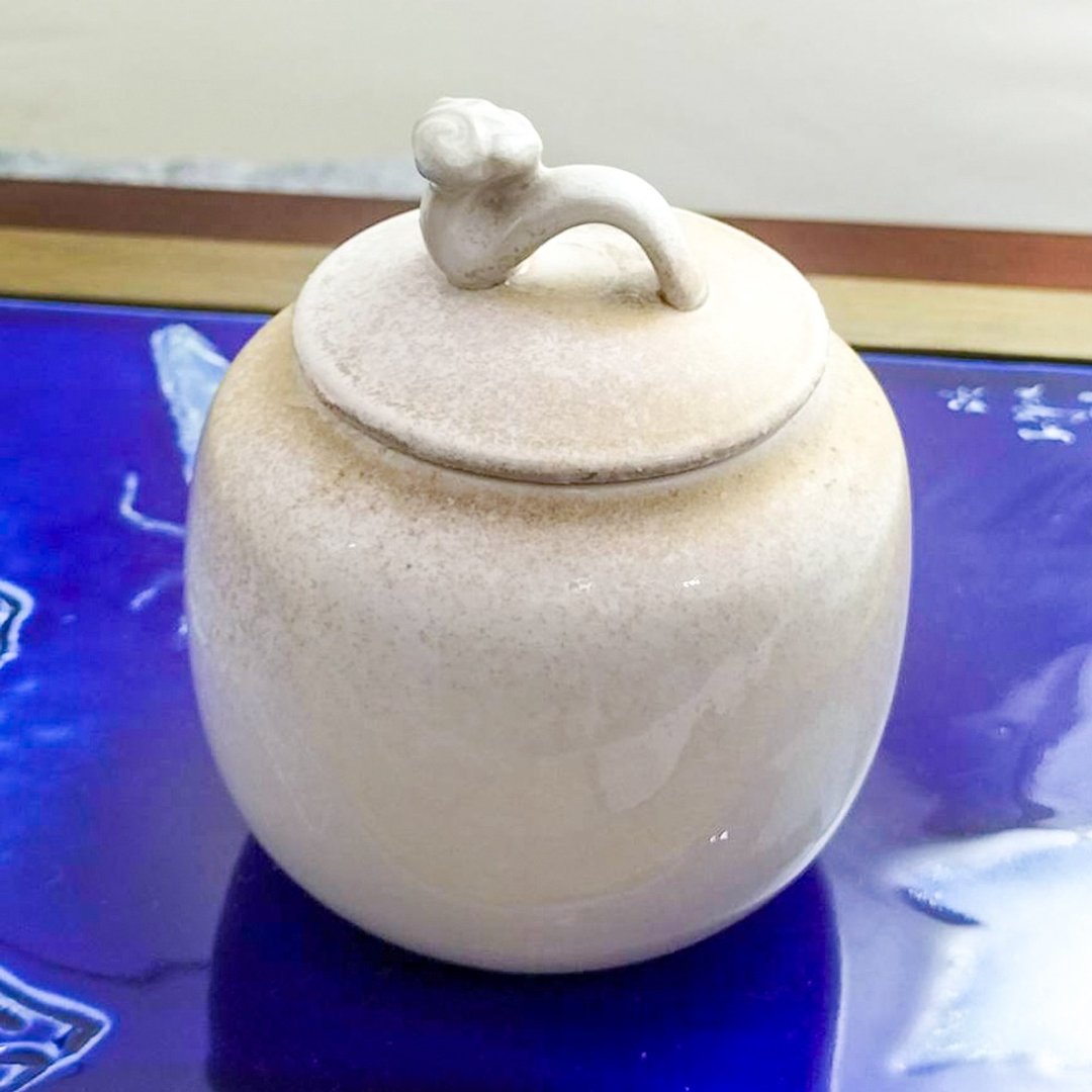 白练纯然 手工柴烧青瓷茶仓 柴烧茶罐 白瓷 茶罐 茶叶罐 小茶仓 - 茶具/茶杯 - 陶 白色