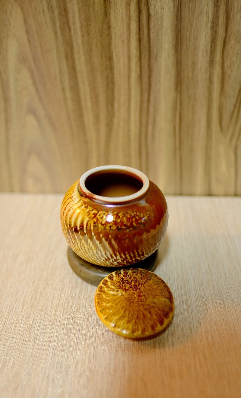 柴烧茶仓 - 落灰志野茶仓 茶具 陶瓷 - 陶艺 - 陶 咖啡色