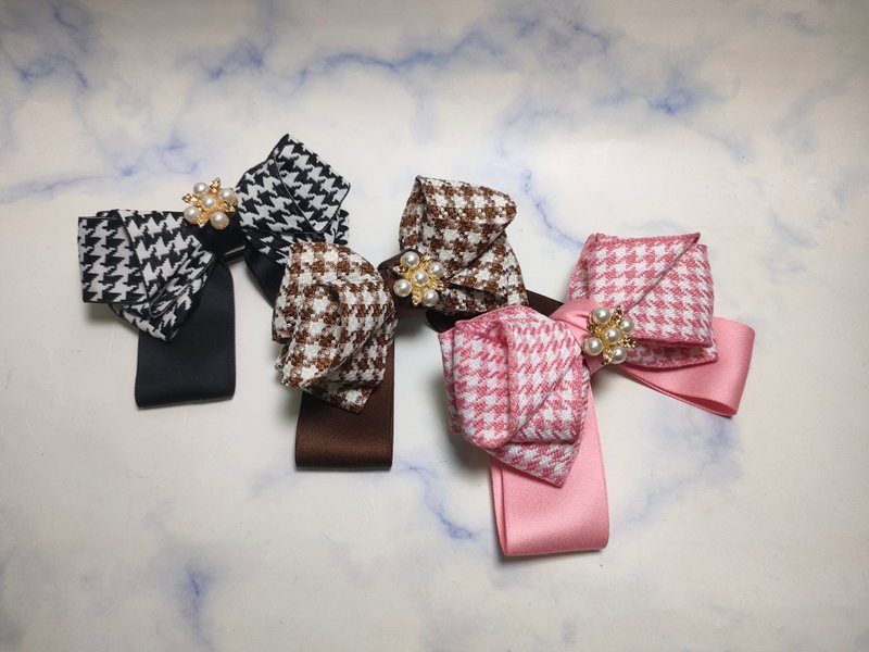 千鸟格系列-弹簧夹鸭嘴夹 - 发饰 - 其他材质 多色