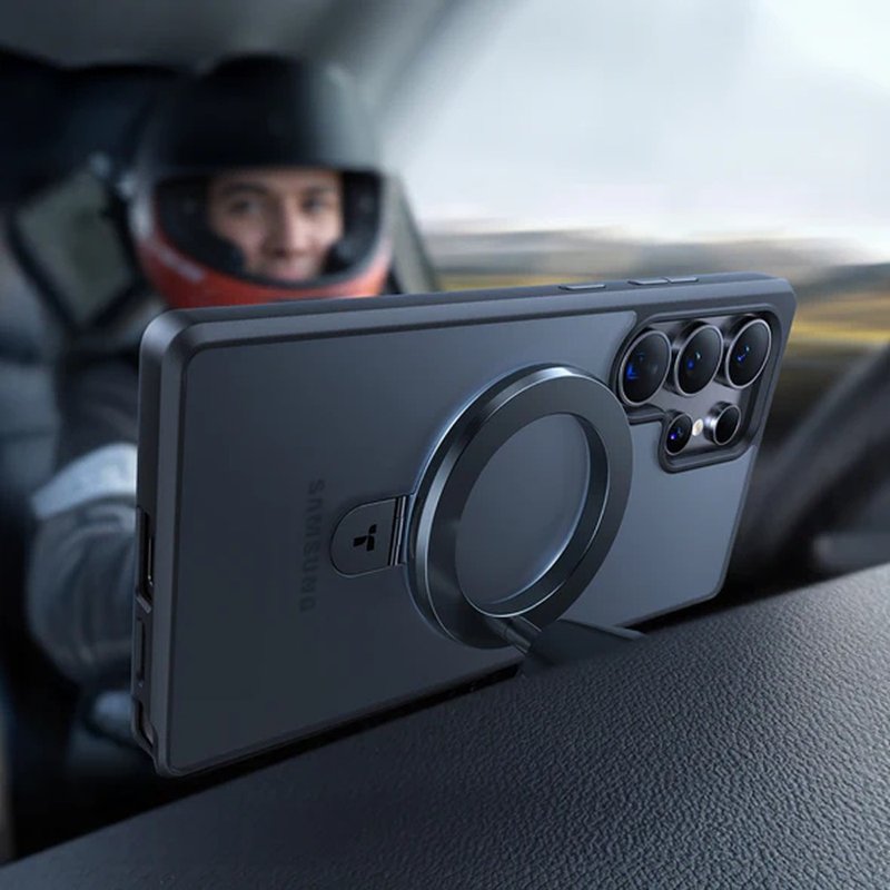 TORRAS Ostand Samsung Galaxy S25 MagSafe兼容支架防摔手机壳 - 手机壳/手机套 - 其他金属 黑色